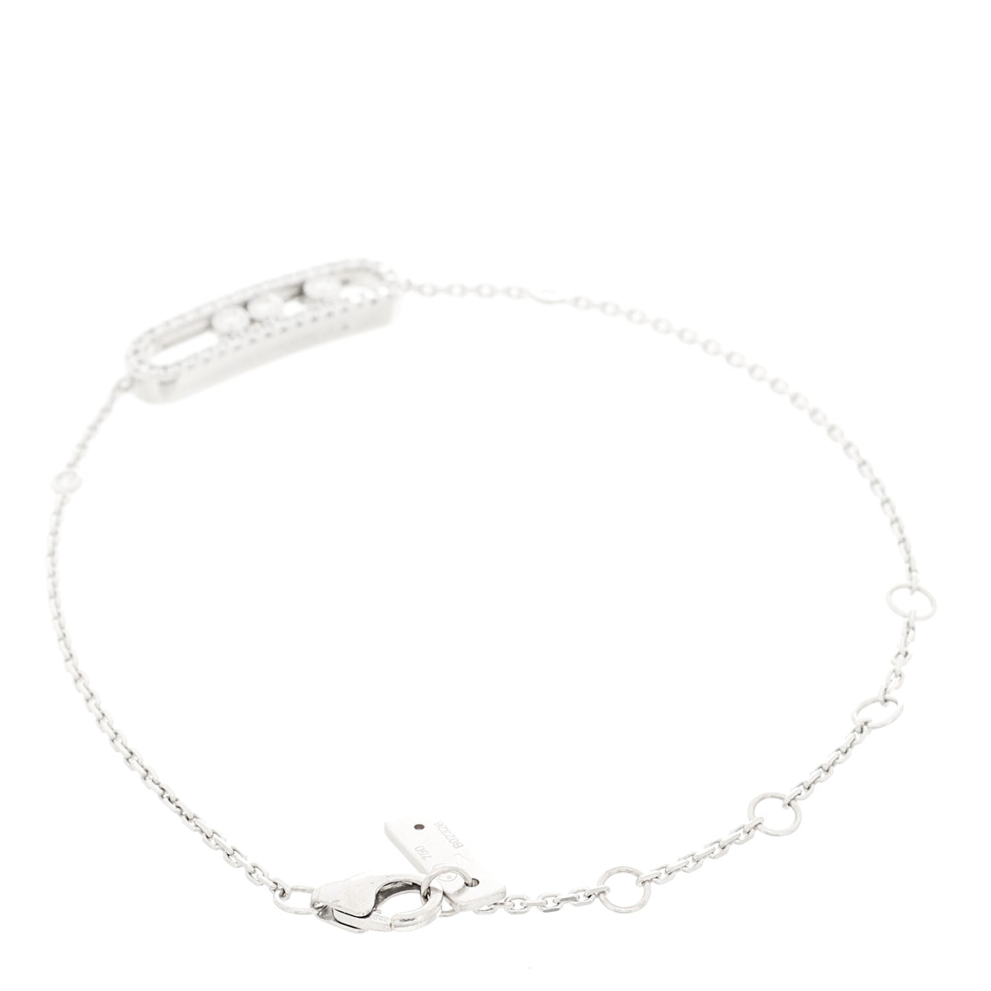 18K White Gold Diamond Classic Baby Move Pave Bracelet
