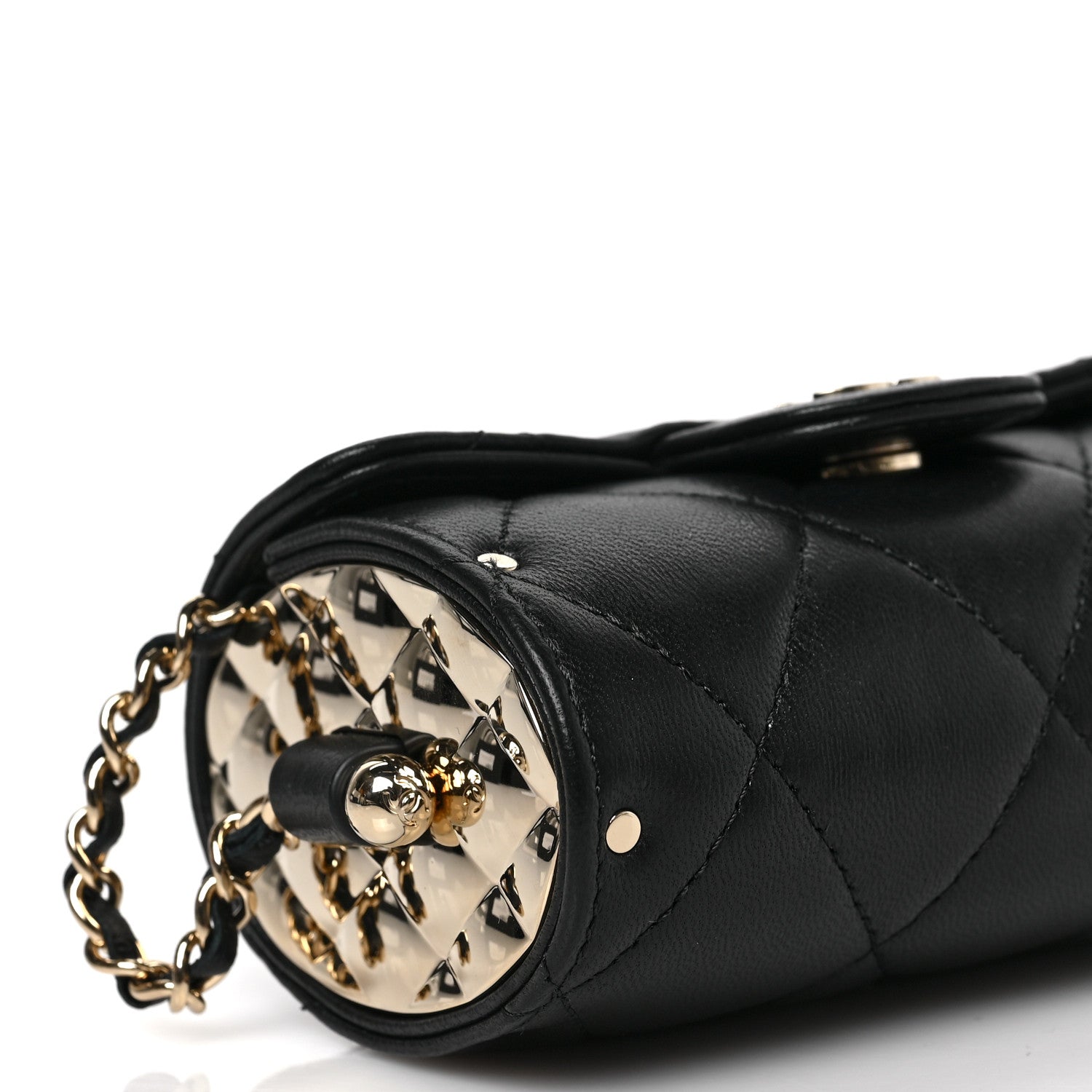 Chanel Lambskin Quilted Box Of Secrets Card Holder With Chain Black 6 of 7