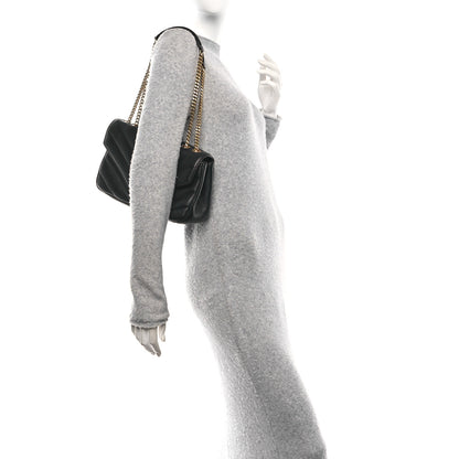 Saint Laurent Lambskin Chevron Quilted Medium LouLou Black 2 of 11