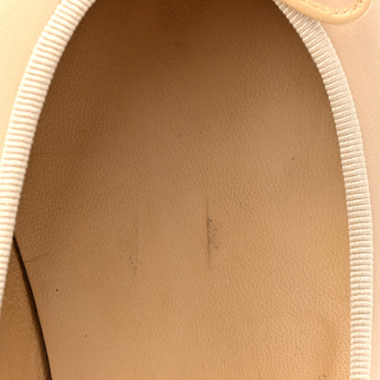 Chanel Lambskin Cap Toe CC Ballerina Flats 38 Beige Black 10 of 11