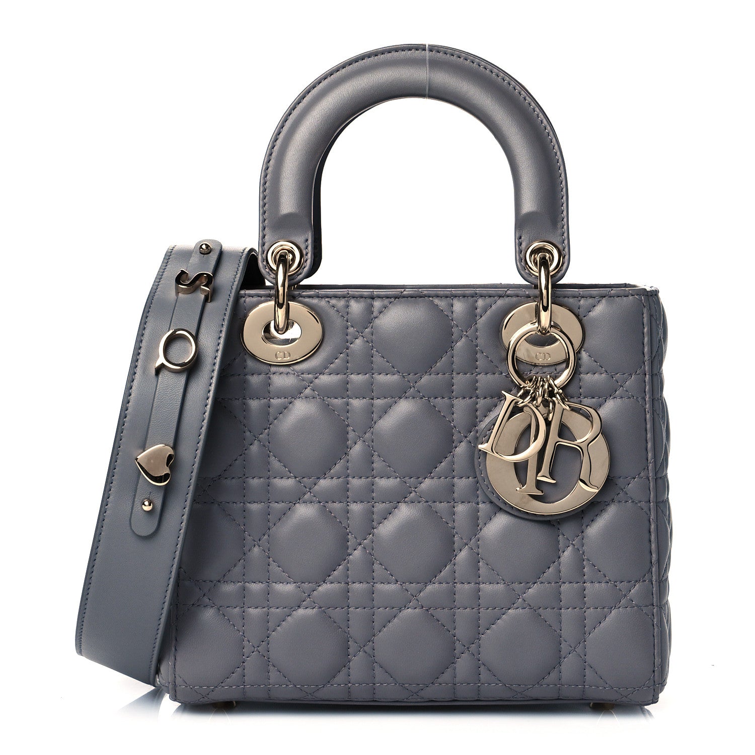 Christian Dior Lambskin Cannage Small My ABCDior Lady Dior Grey 1 of 9