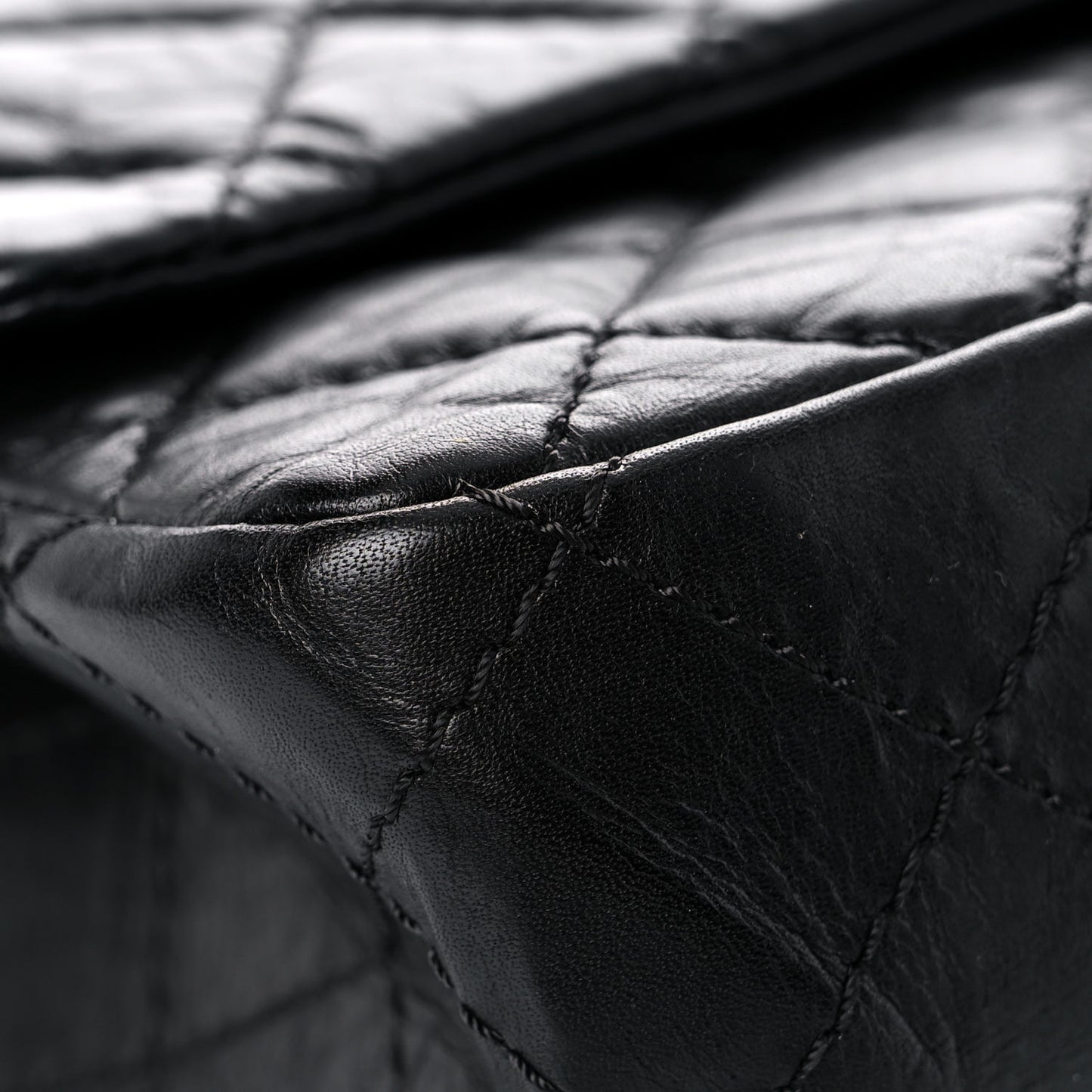 Aged Calfskin Quilted 2.55 Reissue 226 Flap Black