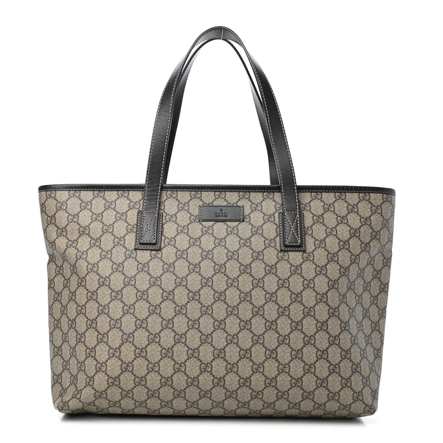 Gucci GG Supreme Monogram Medium Zippered Shopping Tote Dark Brown 1 of 9