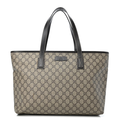 Gucci GG Supreme Monogram Medium Zippered Shopping Tote Dark Brown 1 of 9