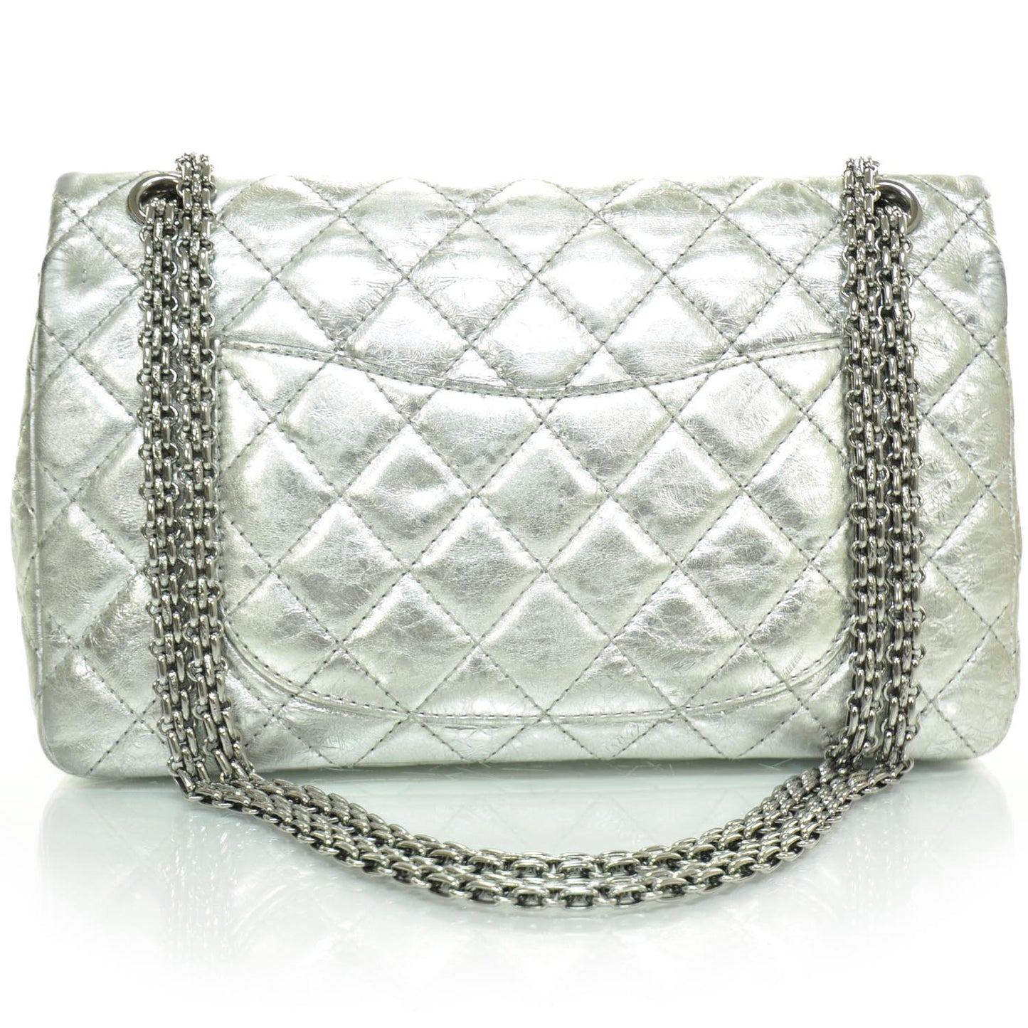 Distressed Leather 2.55 Reissue 226 Flap Silver