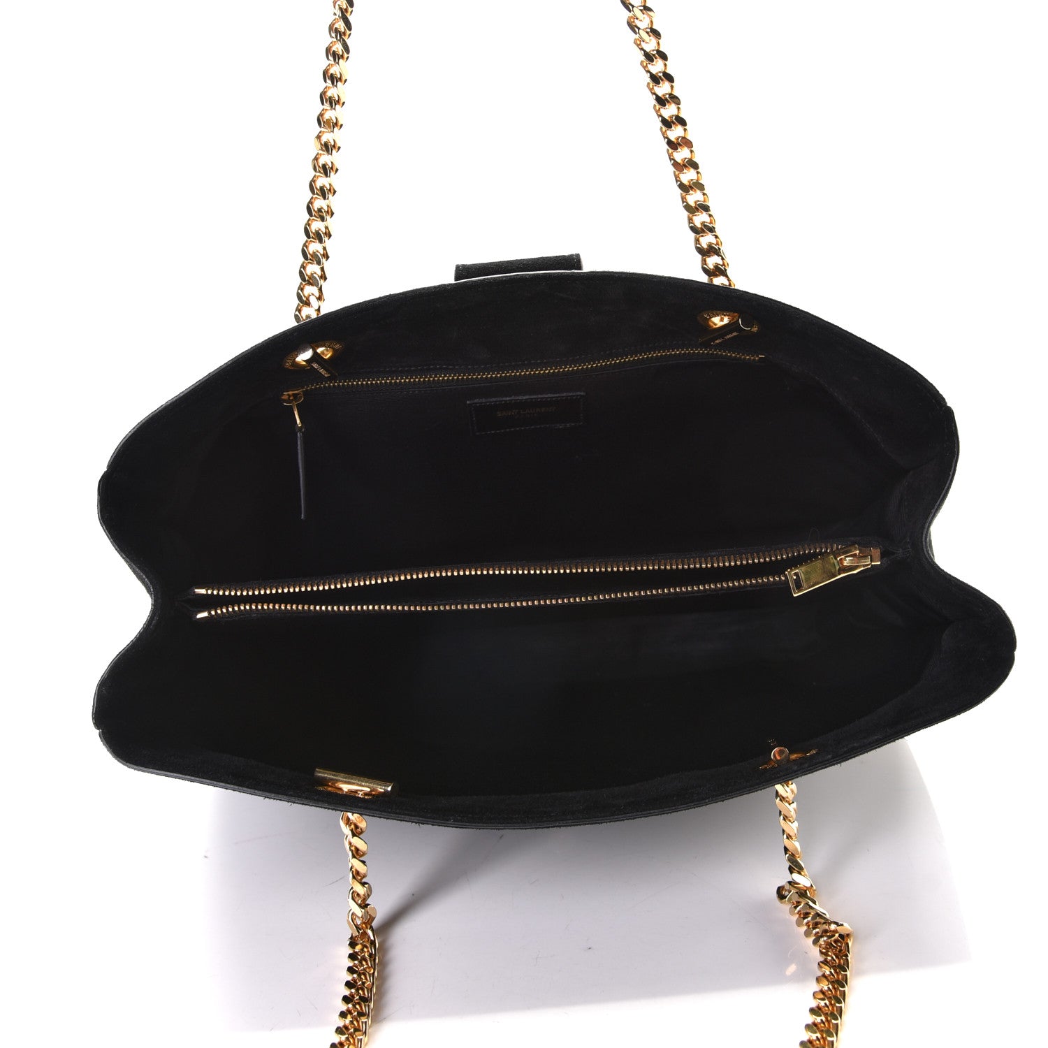 Saint Laurent Suede Monogram Cassandre Shopper Black 4 of 5