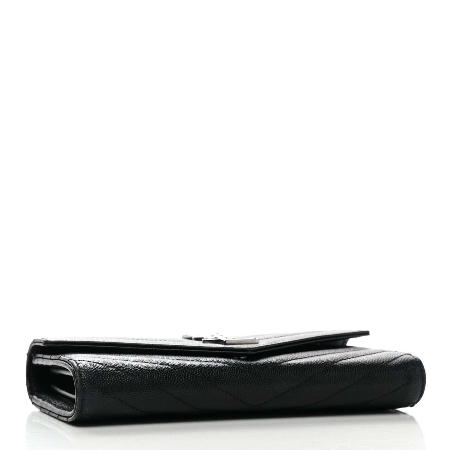 Grain De Poudre Matelasse Chevron Monogram Flap Wallet Black