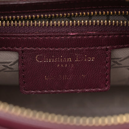 Christian Dior Lambskin Cannage Medium Lady Dior Burgundy 6 of 12