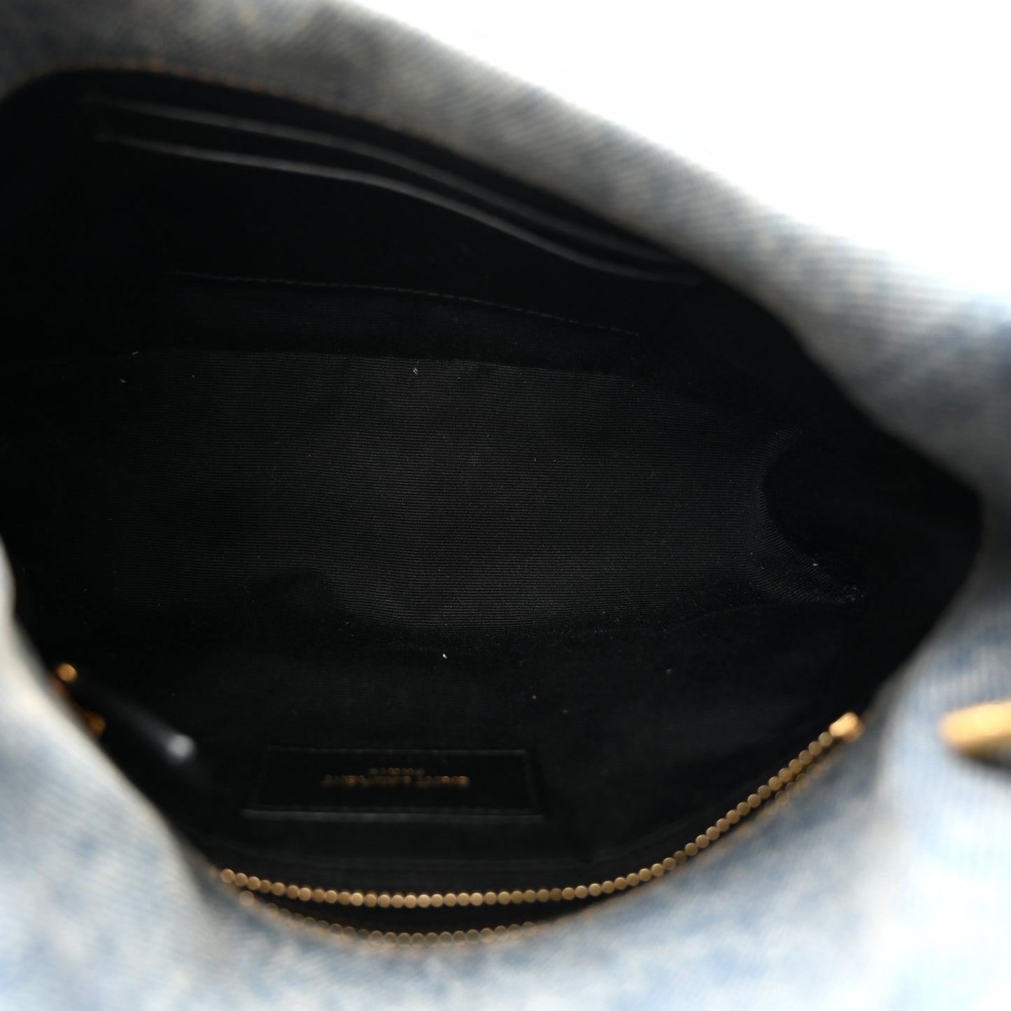 Denim Quilted Toy Loulou Puffer Monogram Chain Satchel Blue Black