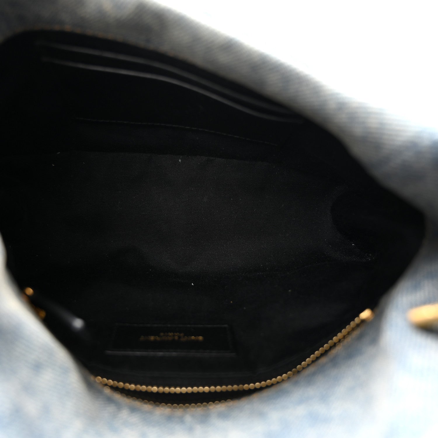 Saint Laurent Denim Quilted Toy Loulou Puffer Monogram Chain Satchel Blue Black 5 of 10