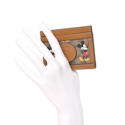 Gucci X DISNEY Mini Vintage GG Supreme Monogram Mickey Mouse Card Holder Beige Vintage Sun Oil 2 of 6
