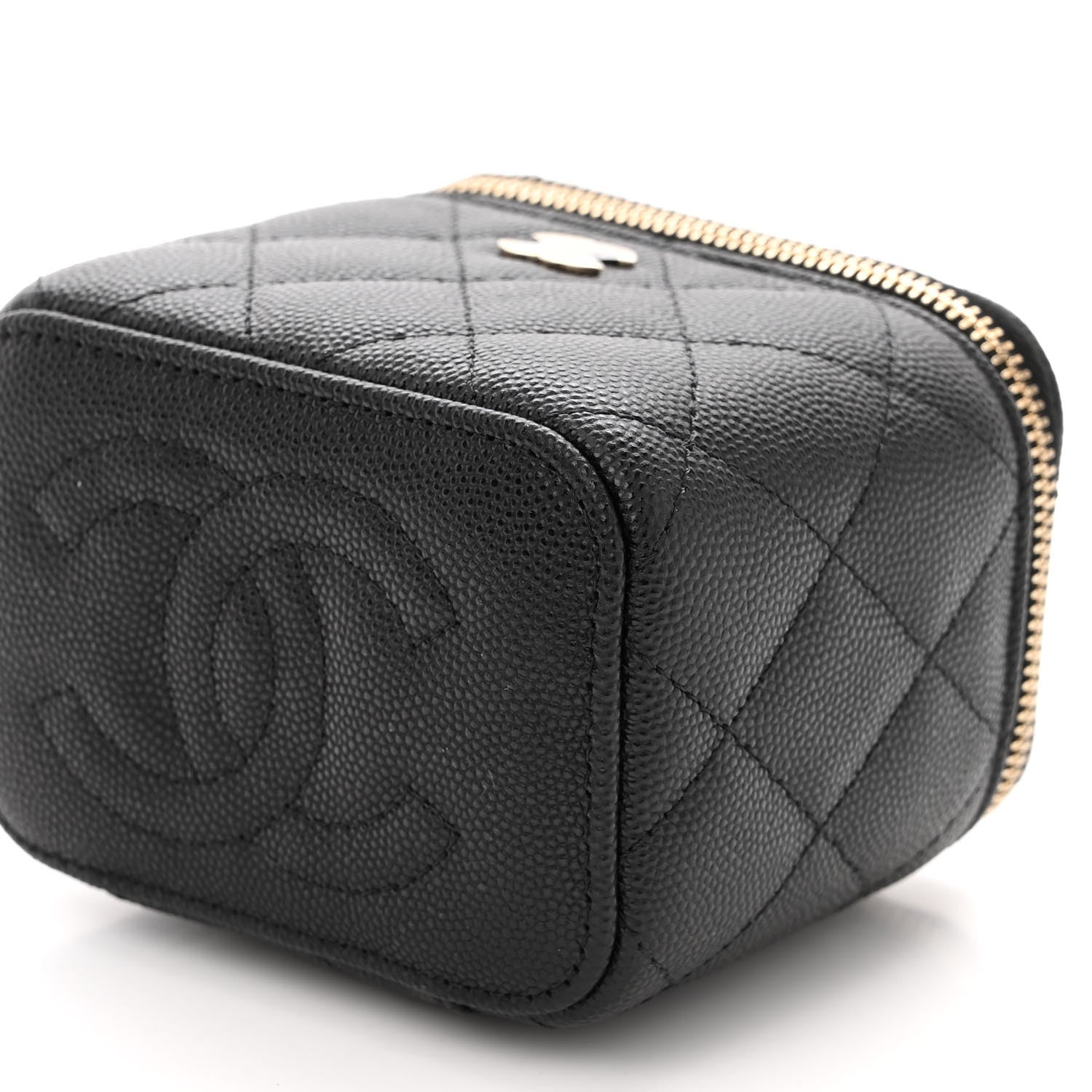 Chanel Caviar Quilted Mini Vanity Case With Chain Black 10 of 12