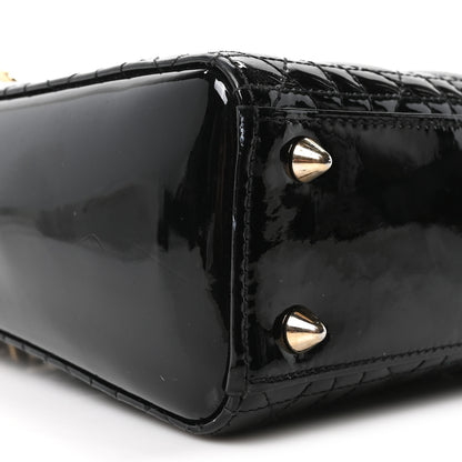 Christian Dior Patent Cannage Small Lady Dior Black 9 of 10