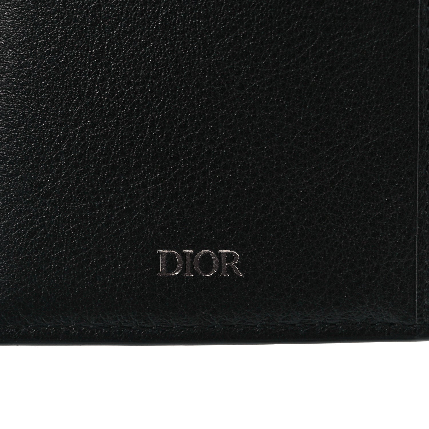 Christian Dior Grained Calfskin CD Vertical Long Wallet Black 6 of 8