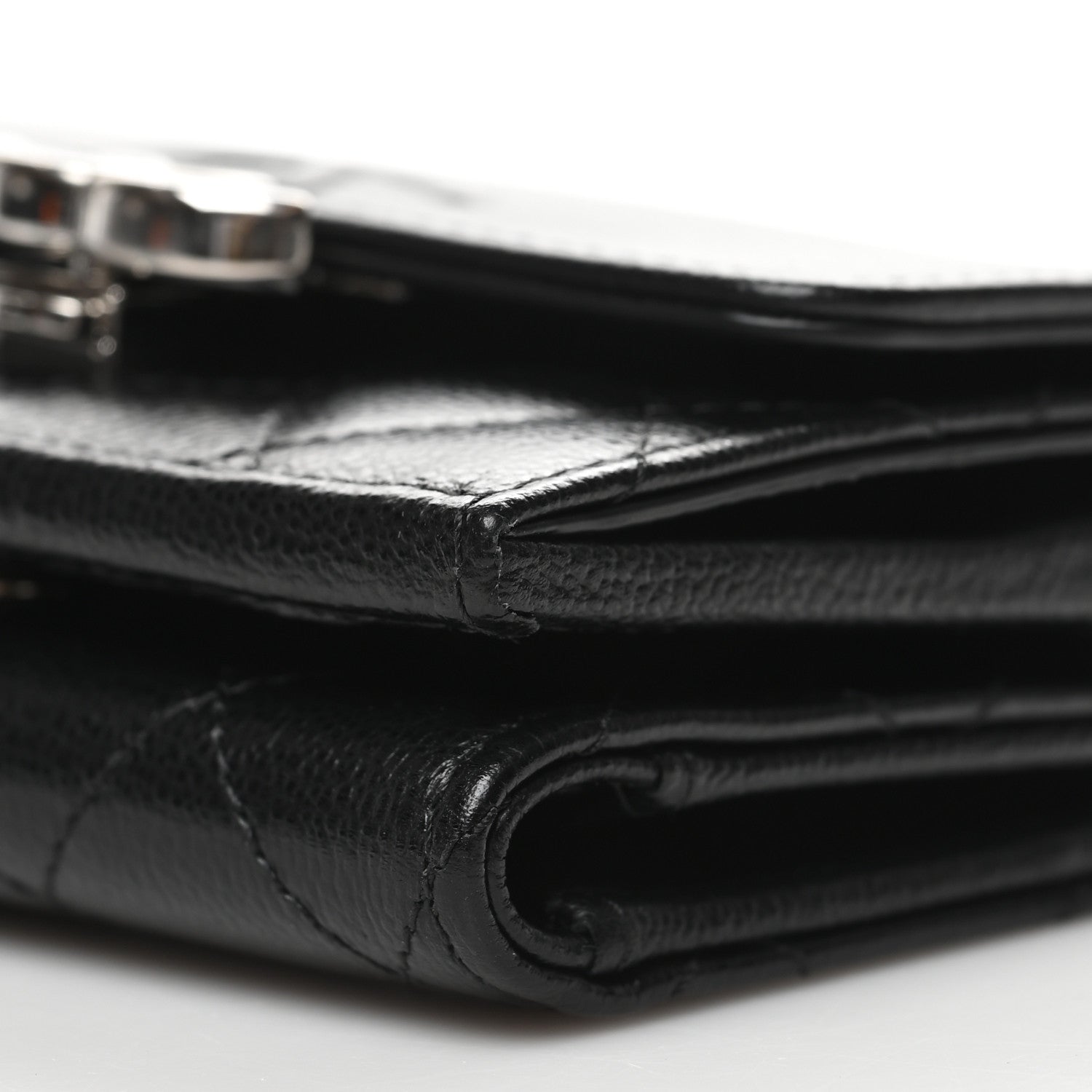 Chanel Grained Calfskin Quilted CC Box Compact Flap Wallet Black 12 of 12