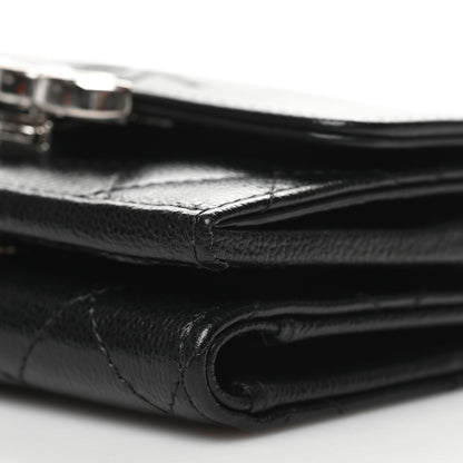 Chanel Grained Calfskin Quilted CC Box Compact Flap Wallet Black 12 of 12