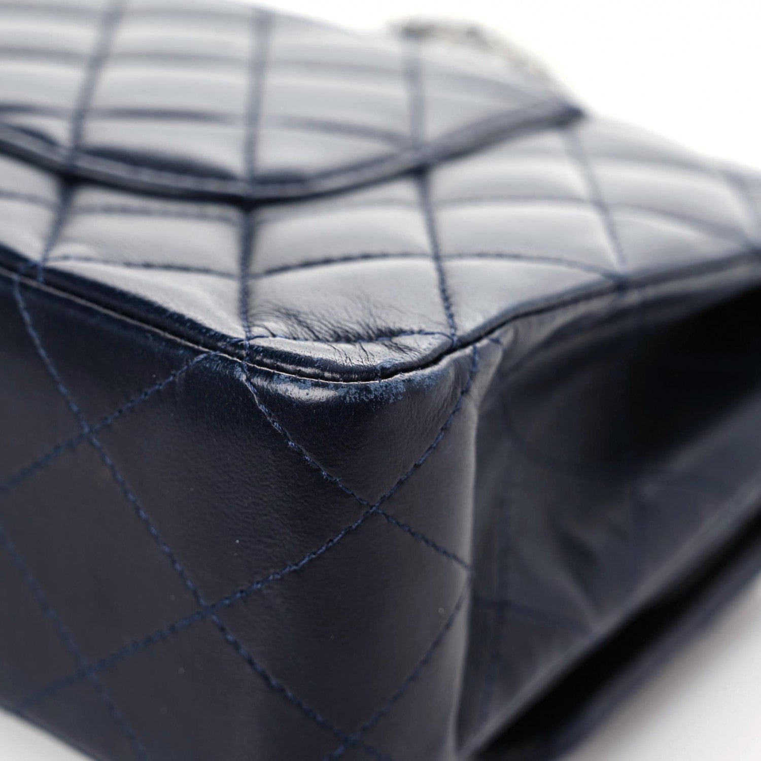 Chanel Lambskin Quilted Medium Double Flap Navy 11 of 12