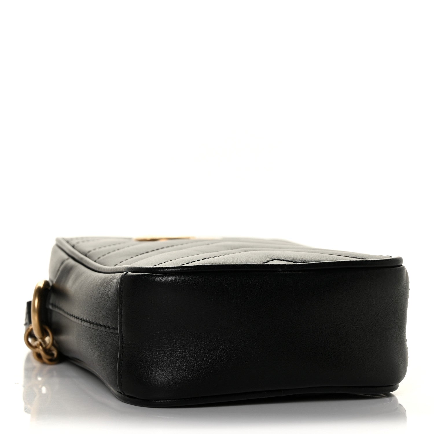 Gucci Calfskin Matelasse Mini GG Marmont Crossbody Bag Black 4 of 9