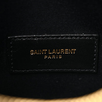 Saint Laurent Grain De Poudre Chevron Monogram Bill Pouch Black 6 of 7