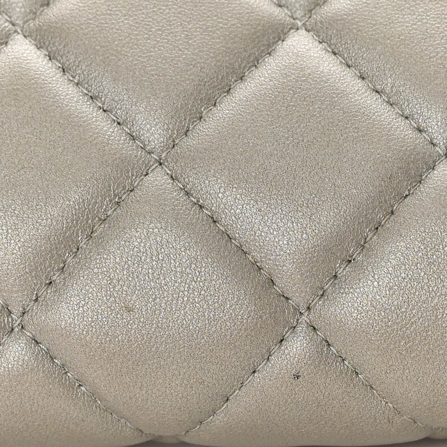 Lambskin Quilted Clutch With Chain Flap Grey