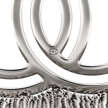 Chanel Crystal Chain Fringe CC Brooch Silver 5 of 5