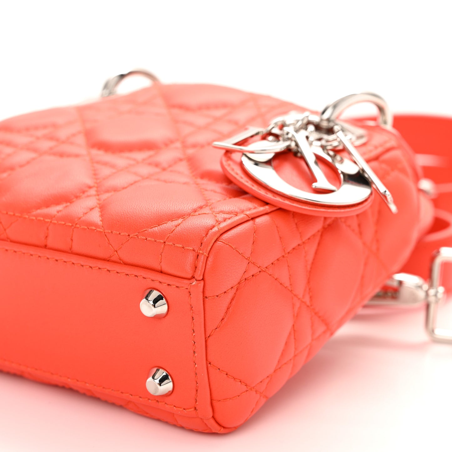Lambskin Cannage Micro Lady Dior Orange