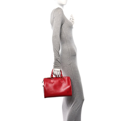 Louis Vuitton Epi Speedy 25 Castillan Red 2 of 12