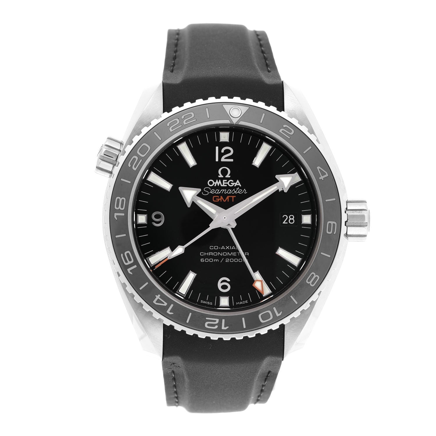 Omega Stainless Steel Rubber 43mm Seamaster Planet Ocean GMT Co-Axial Chronometer Automatic Watch Black 232.32.44.22.01.001 1 of 5