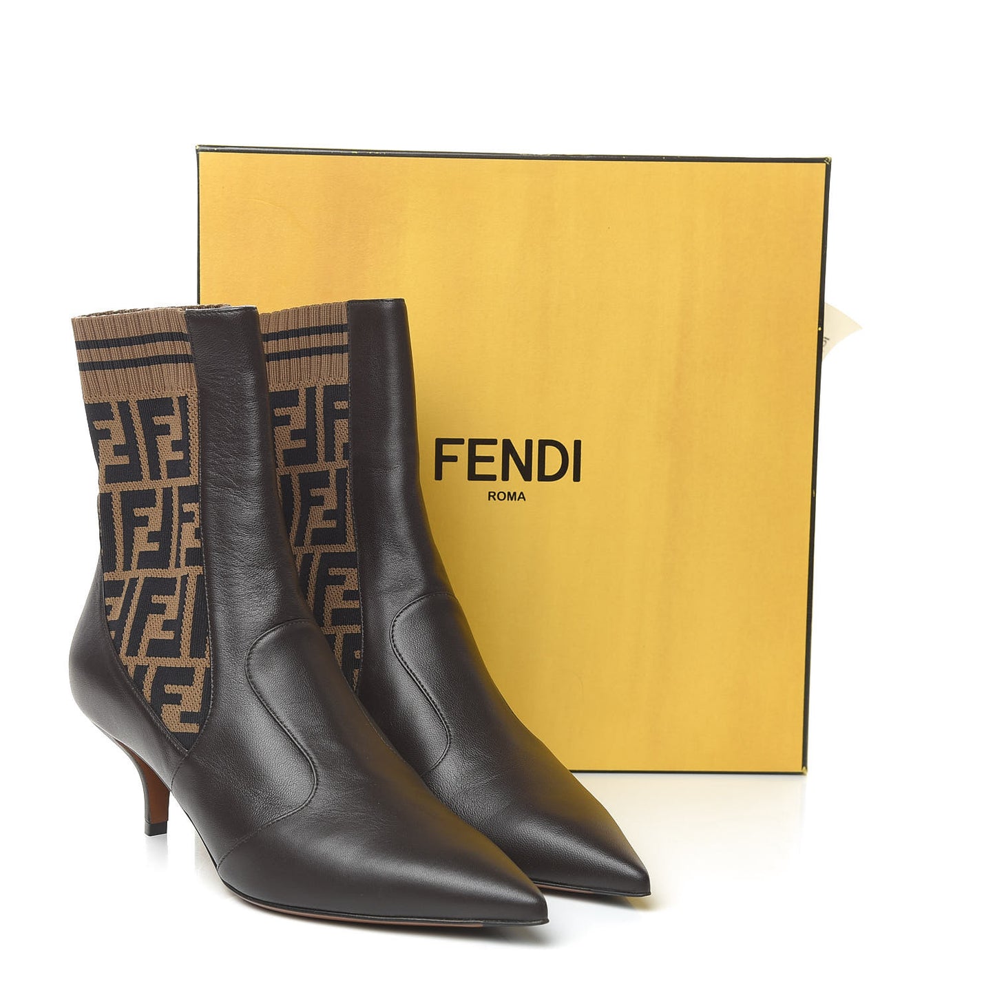 Nappa Microfiber Fabric FF Rockoko Sock Boots 39 Ebano Tobacco Black