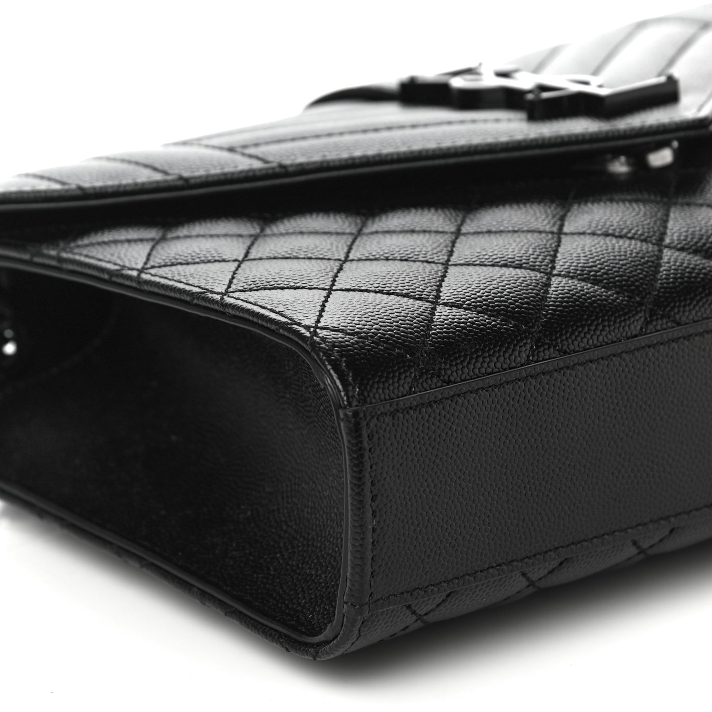 Grain De Poudre Textured Mixed Matelasse Triquilt Medium Monogram Satchel Black