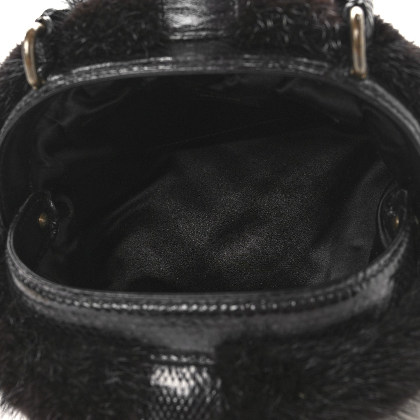 Mousseline Mink Lizard Beaded Demi Lune MM Black