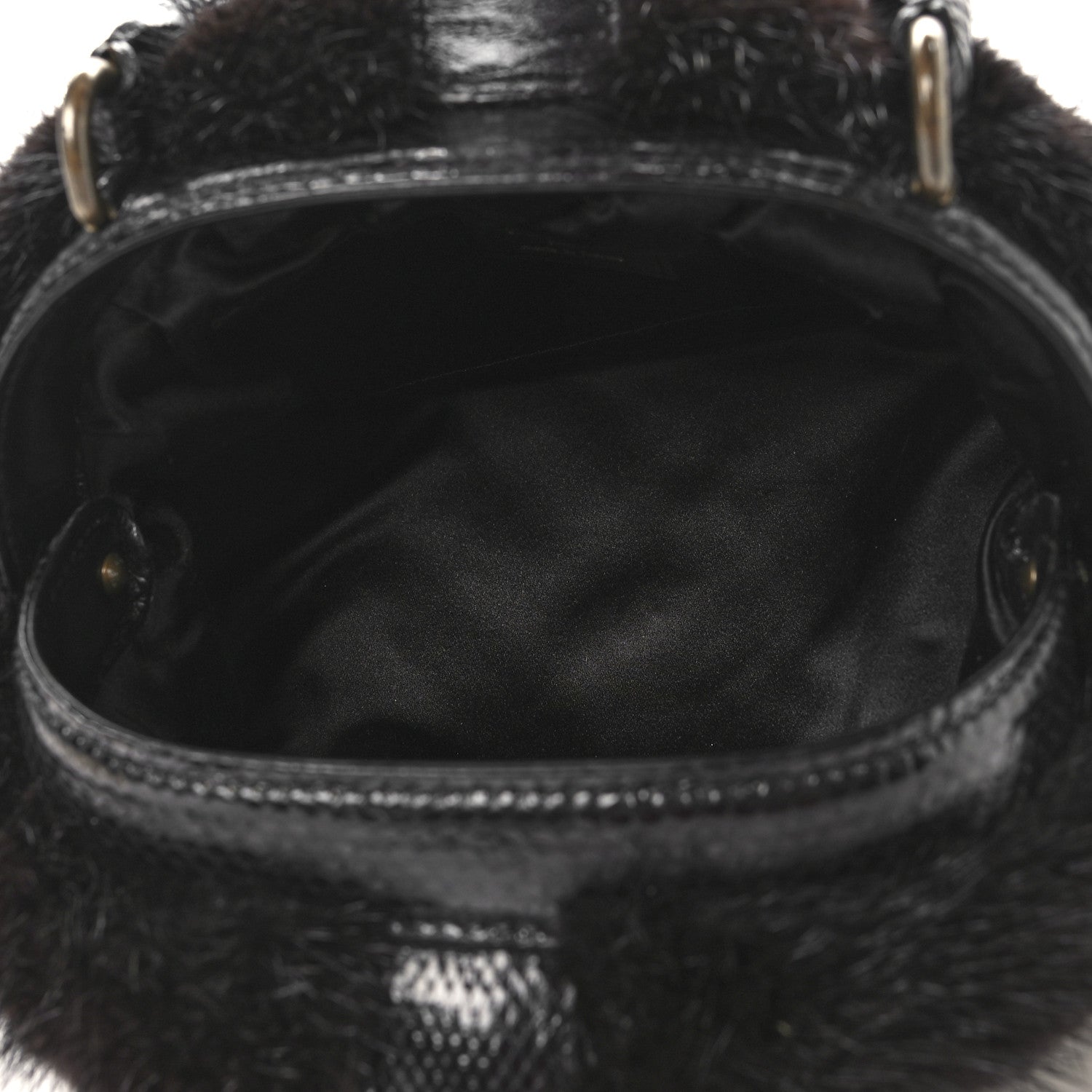 Louis Vuitton Mousseline Mink Lizard Beaded Demi Lune MM Black 5 of 9