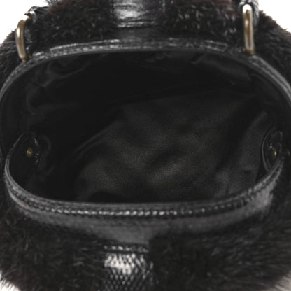 Louis Vuitton Mousseline Mink Lizard Beaded Demi Lune MM Black 5 of 9