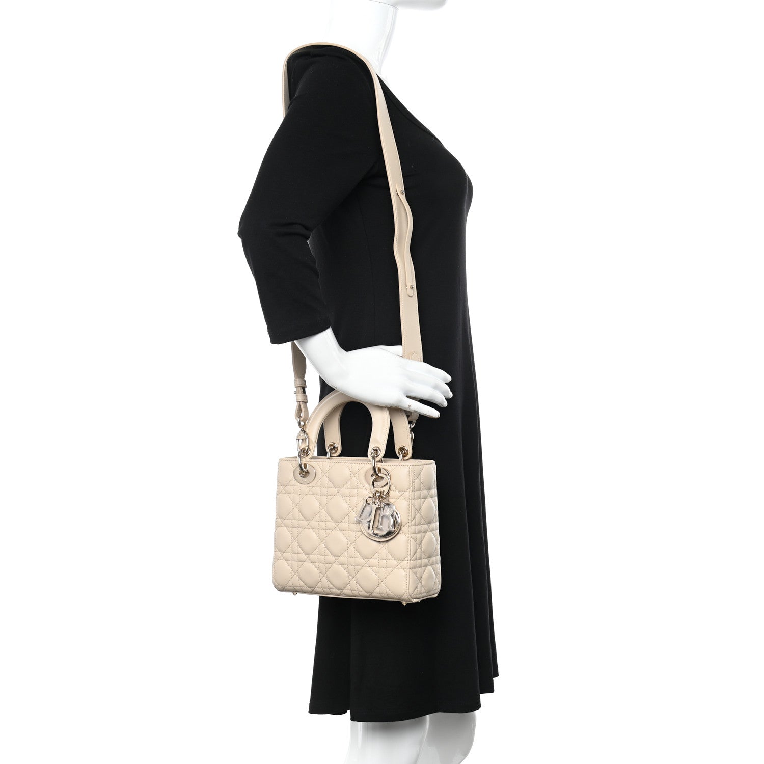 Christian Dior Lambskin Cannage Small My ABC Dior Lady Dior Beige 2 of 11