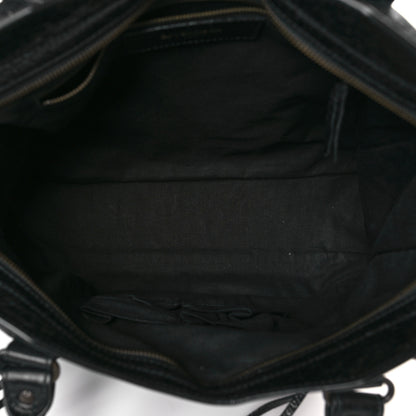 Balenciaga Agneau Classic Hardware City Logo Strap Black White 5 of 9