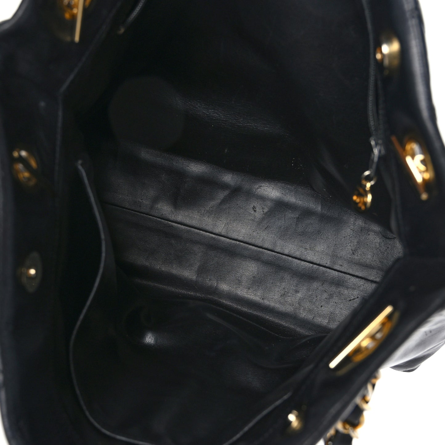 Lambskin Quilted Shoulder Bag Black