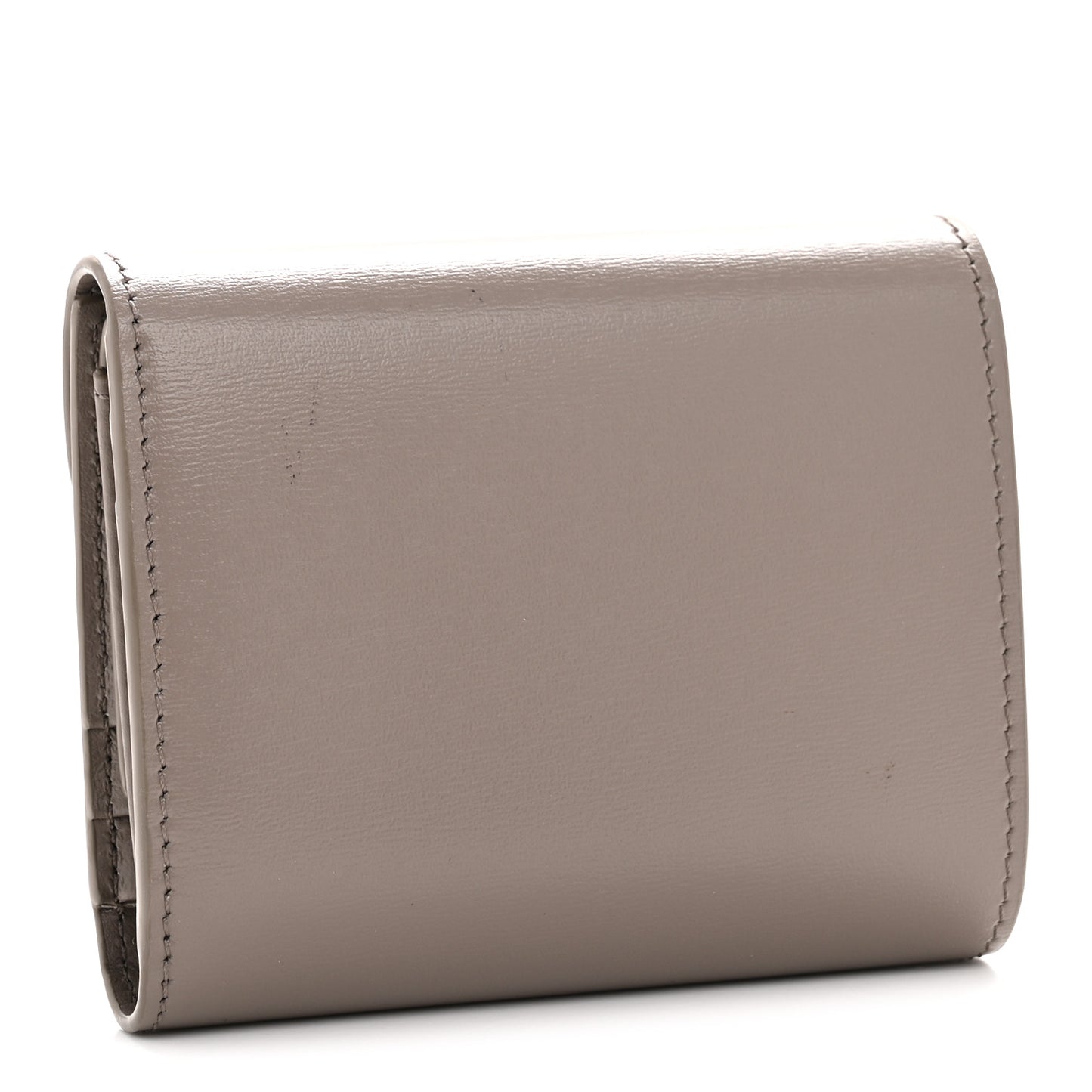 Shiny Calfskin Small Triomphe Wallet Pebble