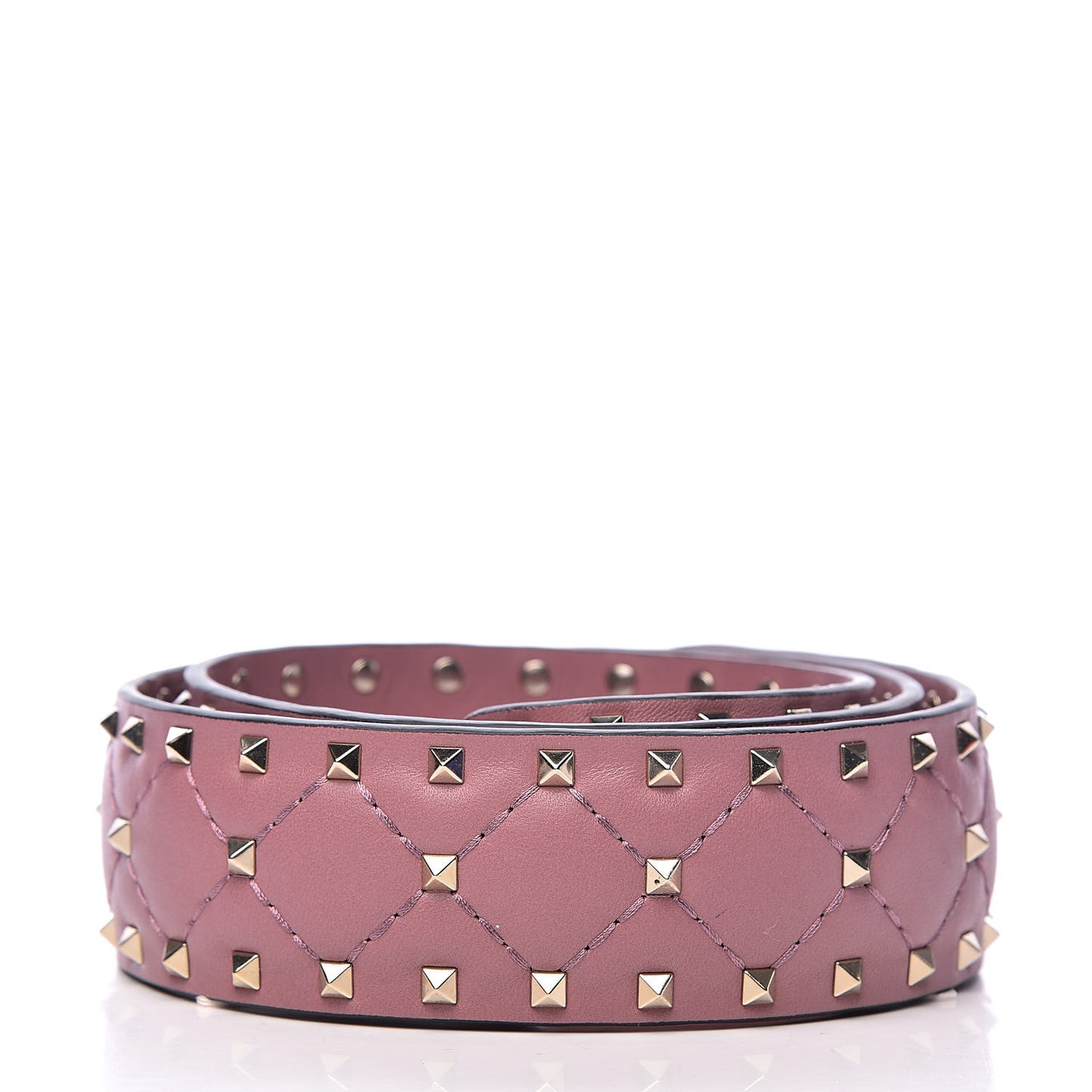 Lambskin Rockstud Spike Shoulder Strap Antique Rose