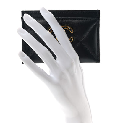 Chanel Lambskin Quilted Chanel 19 Card Holder Black 2 of 9