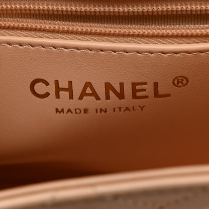 Chanel Shiny Aged Calfskin Quilted Nano Kelly Shopper Beige 6 of 10