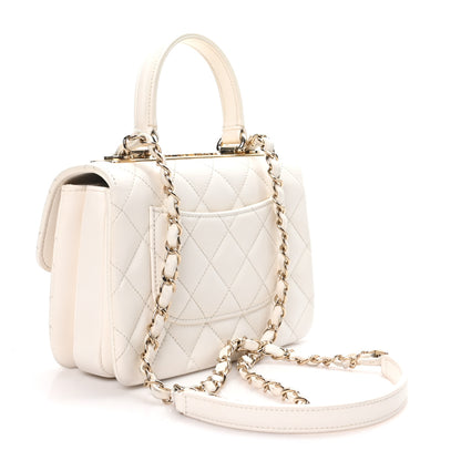Chanel Lambskin Crystal Quilted Mini Trendy CC Dual Handle Flap Bag White 3 of 10