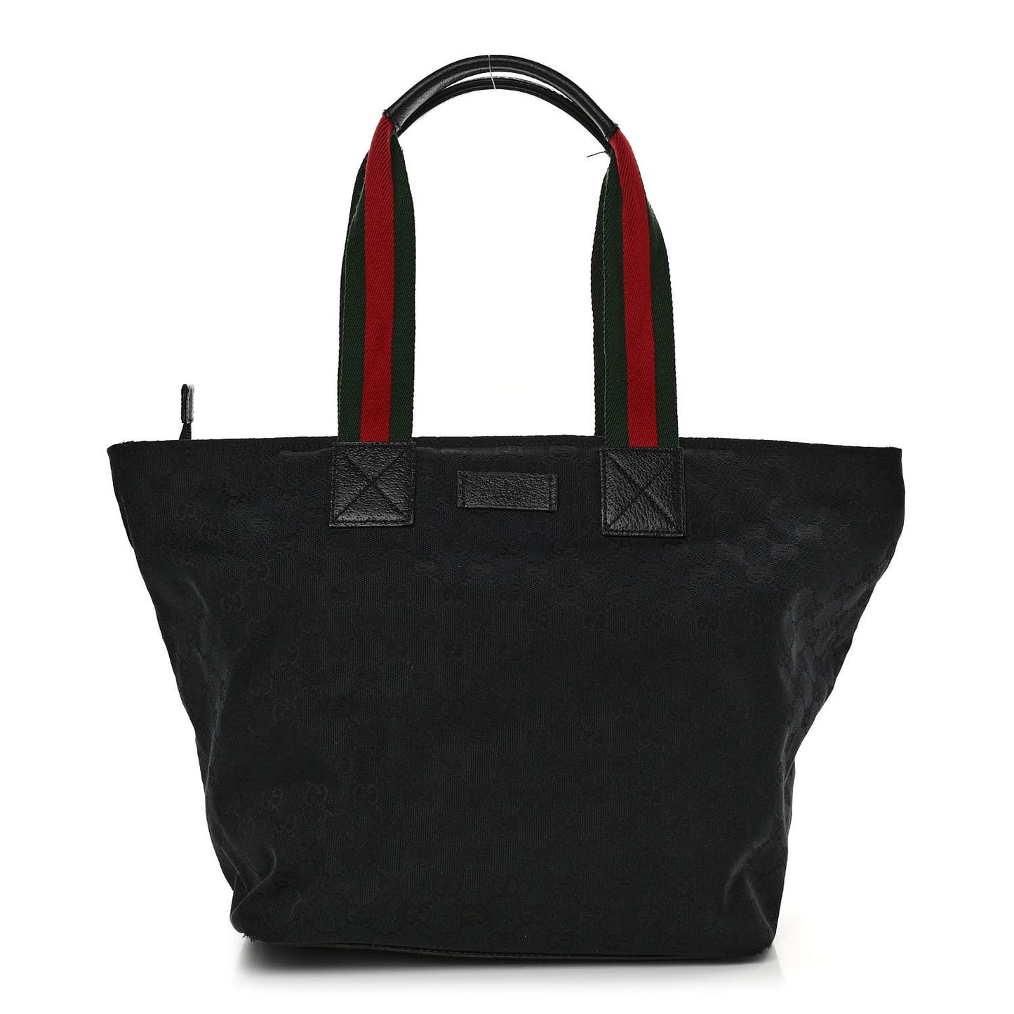 GG Monogram Large Web Handle Bucket Tote Black