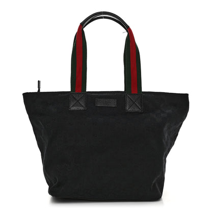 Gucci GG Monogram Large Web Handle Bucket Tote Black 1 of 12