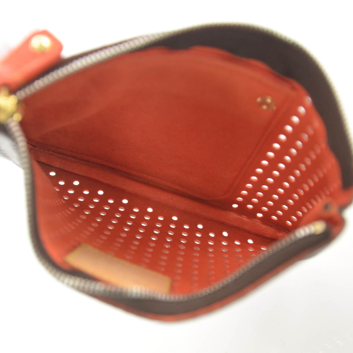 Monogram Perforated Pochette Plat Orange