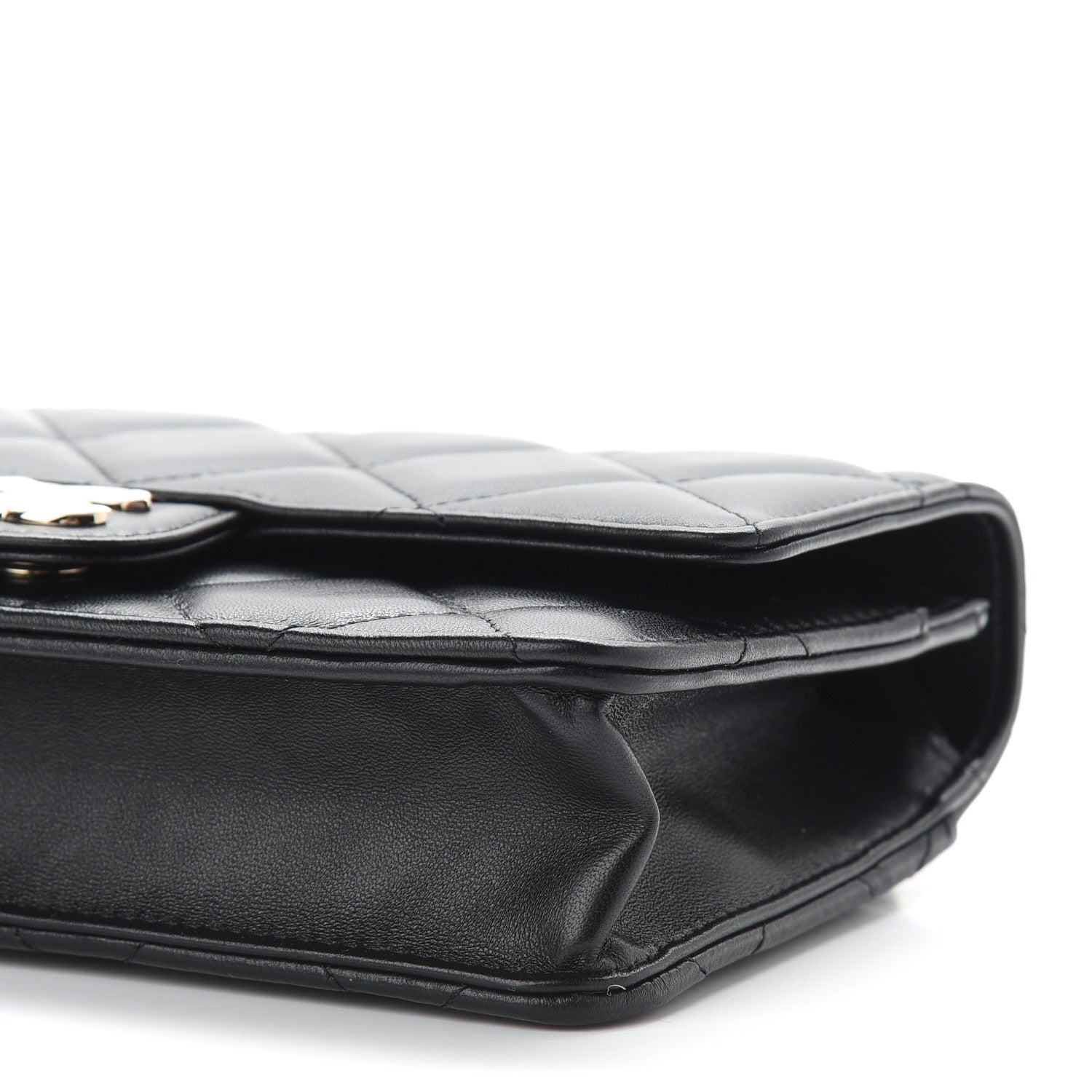 Chanel Lambskin Plexi Quilted Wallet On Chain WOC Black 8 of 8
