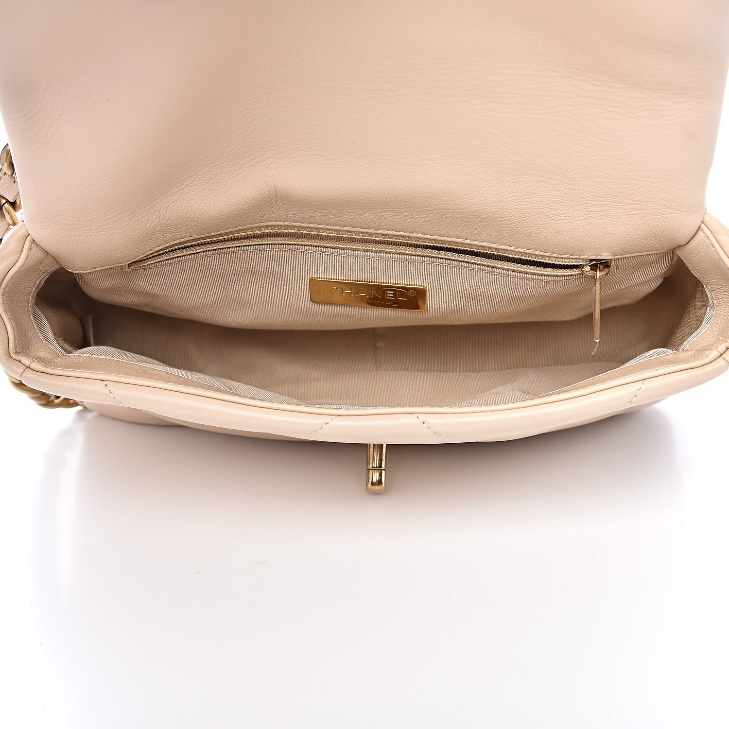 Chanel Goatskin Quilted Medium 19 Flap Beige 5 of 10