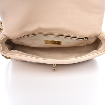 Chanel Goatskin Quilted Medium 19 Flap Beige 5 of 10
