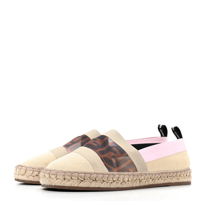 Fendi Canvas Mesh FF Colibri Espadrilles 39 Beige Tobacco Moro Lilac 3 of 8