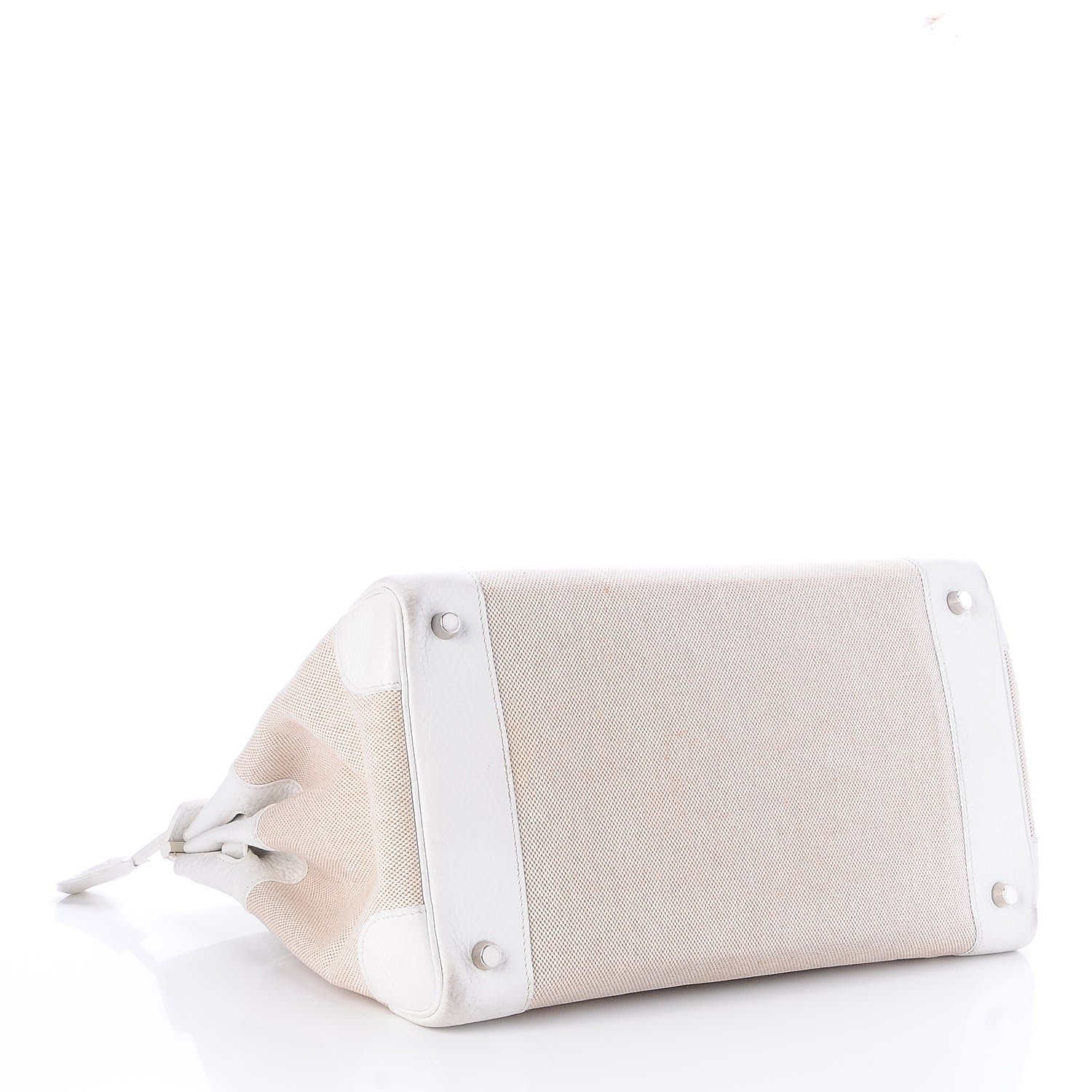 Hermes Toile Taurillon Clemence Birkin 35 White 5 of 41
