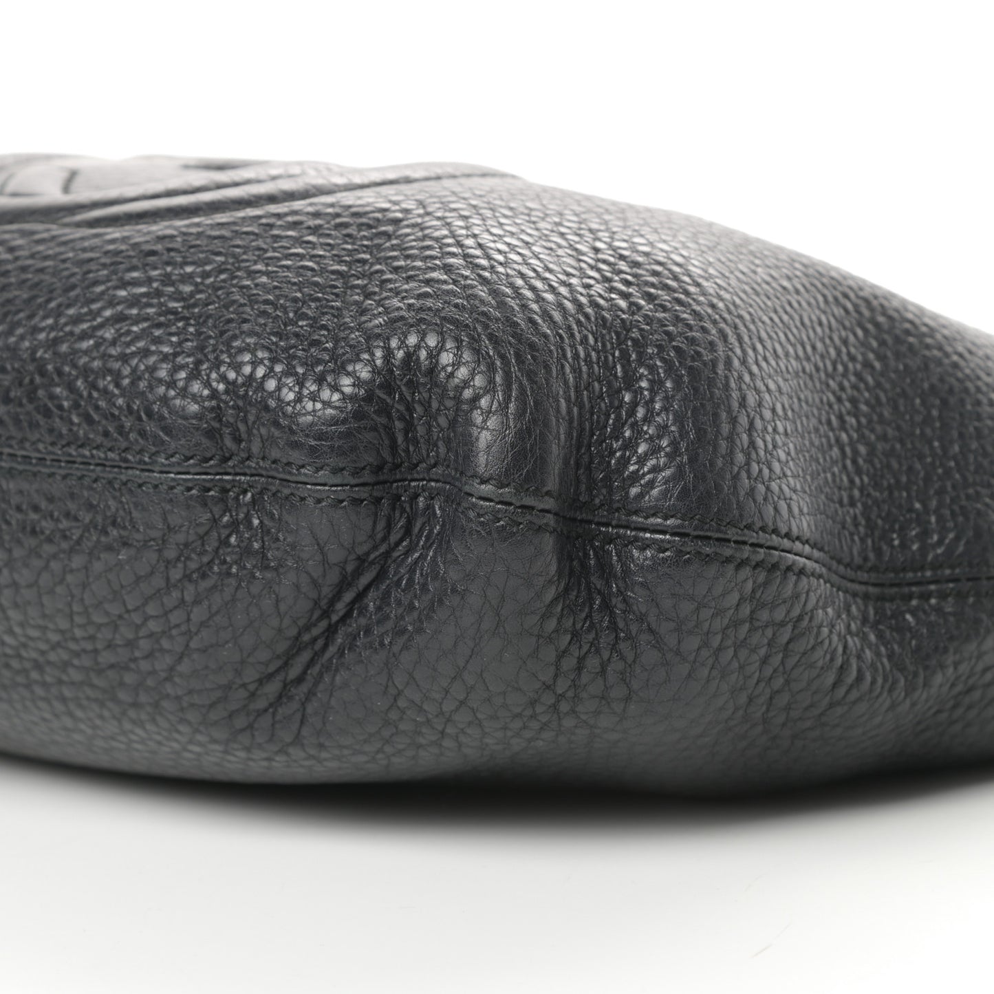 Pebbled Calfskin Small Soho Hobo Black